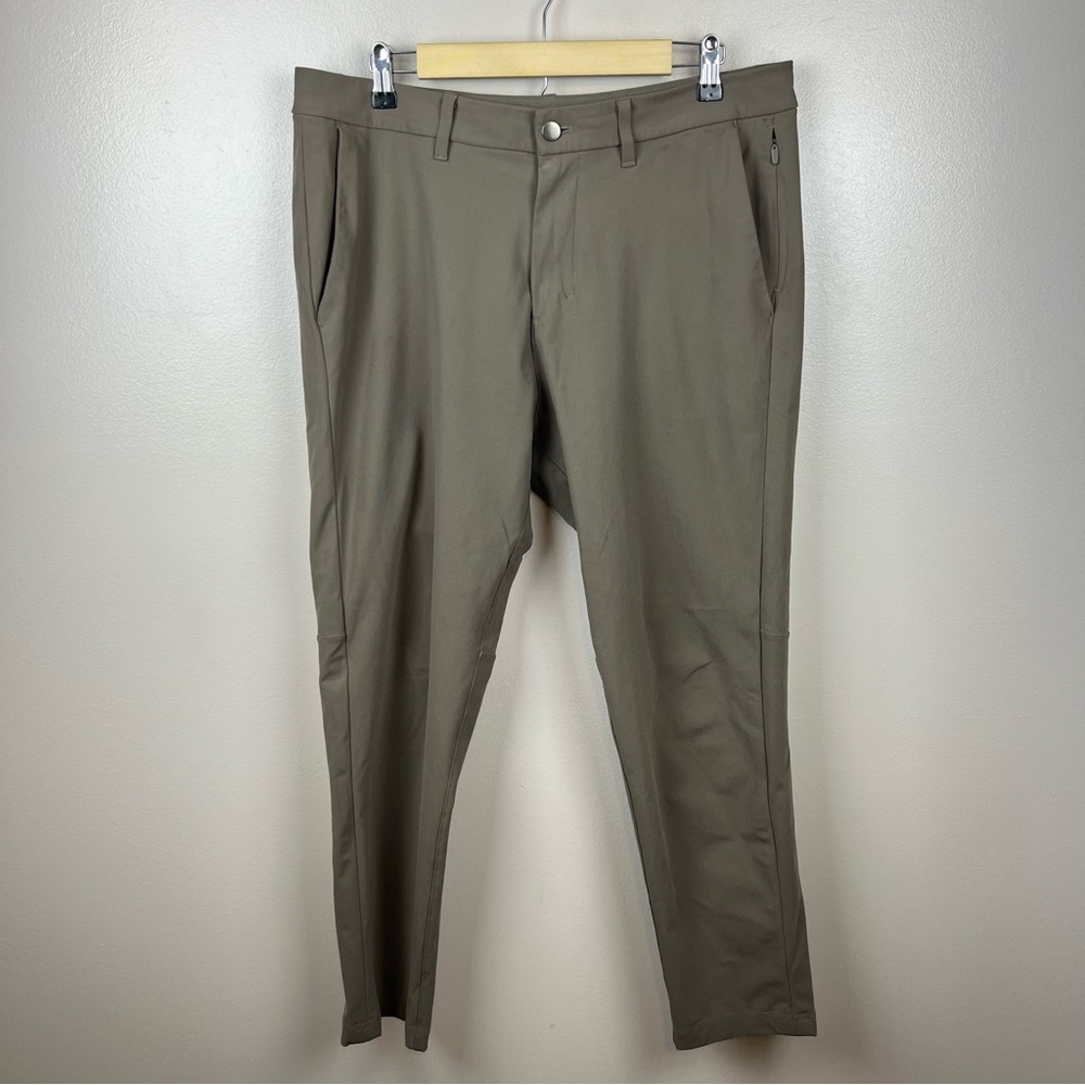 Lululemon Commission Pant Slim Size 34x28 Warpstreme Nomad Brown Travel Work